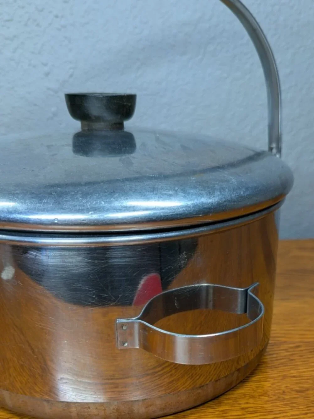 Revere Ware 1801 Pre-1968 Copper Bottom Stock Pot w/ Bail Handle & Lid